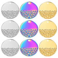 Stainless Steel Pendants, 304 Stainless Steel, Flat Round, Vacuum Ion Plating, DIY, more colors for choice, 23x23mm, Sold By PC