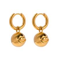 Huggie Hoop Drop Earring, 304 Stainless Steel, 18K gold plated, fashion jewelry & for woman, golden, 27.80x12mm, Sold By Pair