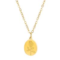 Stainless Steel Jewelry Necklace, 304 Stainless Steel, 18K gold plated, fashion jewelry & for woman, golden, Length:Approx 17.32 Inch, Sold By PC