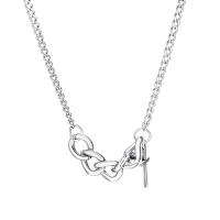 Zinklegierung Schmuck Halskette, Modeschmuck & für Frau, Silberfarbe, frei von Nickel, Blei & Kadmium, 23x17mm, verkauft per ca. 14.96 ZollInch Strang