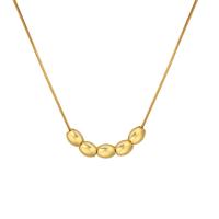 Titanium Steel Necklace, with 1.97inch extender chain, Vacuum Ion Plating, fashion jewelry & for woman, golden, 6mm, Length:Approx 17.72 Inch, Sold By PC