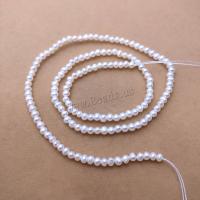 Natural Freshwater Pearl Loose Beads Slightly Round DIY white Length about 2.5-3mm Approx Sold Per Approx 38 cm Strand