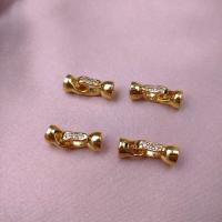 Brass Jewelry Clasps, plated, DIY & micro pave cubic zirconia, more colors for choice, nickel, lead & cadmium free, 7x22mm, Sold By PC