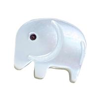 Muschel Anhänger, Weiße Lippenschale, Elephant, DIY, weiß, 9x11mm, verkauft von PC