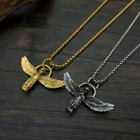 Stainless Steel Jewelry Necklace, 304 Stainless Steel, Angel Wing, plated, fashion jewelry & for man, more colors for choice, nickel, lead & cadmium free, Sold By PC