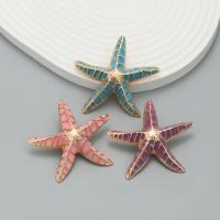 Tibetan Style Stud Earring, Starfish, fashion jewelry & for woman & enamel, more colors for choice, nickel, lead & cadmium free, 52x57mm, Sold By Pair
