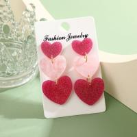 Resin Earring, with Tibetan Style, Heart, fashion jewelry & for woman, Sold By Pair