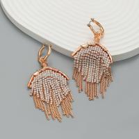 Zinc Alloy Drop Earrings with acrylic rhinestone fashion jewelry & for woman gold nickel lead & cadmium free Sold By Pair