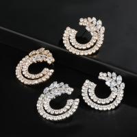 Zinc Alloy Stud Earring with Cubic Zirconia fashion jewelry & for woman nickel lead & cadmium free Sold By Pair