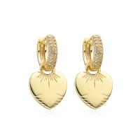 Befestiger Zirkonia Messing Ohrring, plattiert, verschiedene Stile für Wahl & Micro pave Zirkonia & für Frau, goldfarben, verkauft von Paar