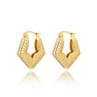 Cubic Zirconia Micro Pave Brass Earring plated & micro pave cubic zirconia & for woman Sold By Pair