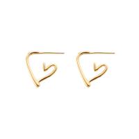 925 Sterling Silver Stud Earrings Heart plated for woman Sold By Pair