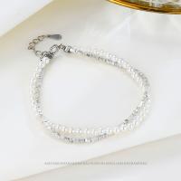 925 Sterling Silver Bangle Bracelet, with Shell Pearl, with 3cm extender chain, fashion jewelry, nickel, lead & cadmium free, Length:Approx 16 cm, Sold By PC