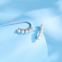 Серьги из серебра, 925 пробы, с Shell Pearl, ювелирные изделия моды & Женский, не содержит никель, свинец, Earring size:17x14mm, продается Пара
