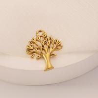 Stainless Steel Pendants, 304 Stainless Steel, Tree, Vacuum Ion Plating, DIY & hollow, golden, 21x17mm, Sold By PC