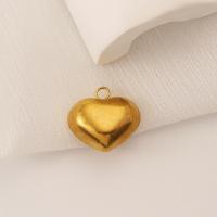 Stainless Steel Heart Pendants, 304 Stainless Steel, Vacuum Ion Plating, DIY, golden, 20x20mm, Sold By PC