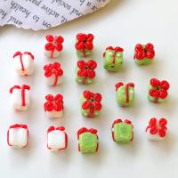 Christmas Lampwork Beads, gift shape, polished, Christmas Design & DIY, more colors for choice, 9x10mm, Sold By PC
