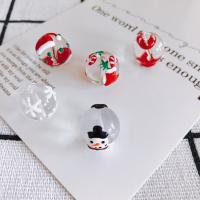 Perles murano de Noël, chalumeau, Rond, Conception de Noël & DIY & styles différents pour le choix, 10PC/sac, Vendu par sac