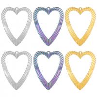 Stainless Steel Heart Pendants, 304 Stainless Steel, Vacuum Ion Plating, DIY & hollow, more colors for choice, 31x42mm, Sold By PC