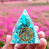 Fashion Decoration Resin with Gemstone & Brass Pyramidal gold color plated for home and office Sold By PC