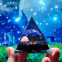 Fashion Decoration Resin with Gemstone & Brass Pyramidal plated for home and office & epoxy gel mixed colors Sold By PC
