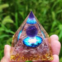 Fashion Decoration Resin with Gold Foil & Gemstone Pyramidal for home and office & epoxy gel mixed colors Sold By PC