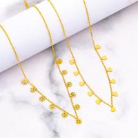 Titanium stål halskæde, med 2.36inch extender kæde, forgyldt, mode smykker & forskellige stilarter for valg & for kvinde, gylden, Længde Ca. 15.75 inch, Solgt af PC
