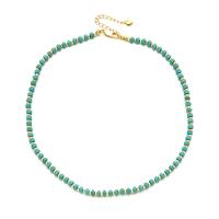 Fashion Turquoise Necklace with Zinc Alloy with 5cm extender chain gold color plated fashion jewelry & for woman blue Length Approx 45 cm Sold By PC