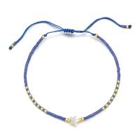 Gemstone Bracelets, Natural Stone, with Knot Cord & Shell, Star, handmade, folk style & adjustable & for woman, more colors for choice, Length:Approx 16-28 cm, Sold By PC