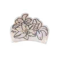 Hair Claw Clips Acetate Flower Korean style & for woman white and black Sold By PC