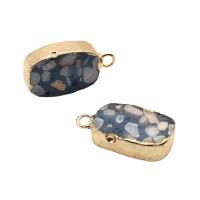 Bijoux Pendentifs en pierres gemmes, Pierre naturelle, avec laiton, Placage de couleur d'or, DIY, plus de couleurs à choisir, 12x22mm, Vendu par PC