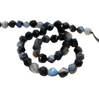 Perles agate veines de dragon naturelles, DIY & normes différentes pour le choix & facettes, couleur bleu foncé, Vendu par Environ 38 cm brin