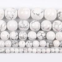 Türkis Perlen, Natürlicher weißer Türkis, rund, poliert, DIY & verschiedene Größen vorhanden, weiß, verkauft per ca. 38 cm Strang