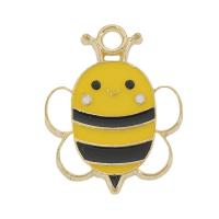 Zinc Alloy Enamel Pendants Bee plated DIY yellow nickel lead & cadmium free Approx Sold By Bag