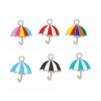 Tibetan Style Enamel Pendants, Umbrella, plated, DIY, more colors for choice, nickel, lead & cadmium free, 19.30x15.40x2mm, Approx 300PCs/Bag, Sold By Bag
