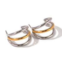 Roestvrij staal Stud Earrings, 304 roestvrij staal, plated, mode sieraden, zilver, Verkocht door pair