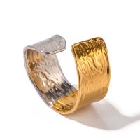 خاتم إصبع الفولاذ المقاوم للصدأ, 304 الفولاذ المقاوم للصدأ, مطلي, مجوهرات الموضة, ذهبي, Ring inner diameter:18.5mm, تباع بواسطة PC