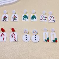 jul örhängen, Polymer Clay, handgjord, Jul Design & olika mönster för val & för kvinna, Säljs av Par