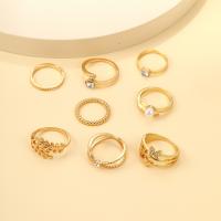 Zlatni sloj zlata, Cink Alloy, s Plastična Pearl, 8 komada & modni nakit & za žene & s Rhinestone, zlato, nikal, olovo i kadmij besplatno, Prodano By Set