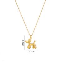 Cubic Zircon Micro Pave Brass Necklace, with 304 Stainless Steel, with 5CM extender chain, Dog, plated, micro pave cubic zirconia & for woman, more colors for choice, Length:Approx 40 cm, Sold By PC