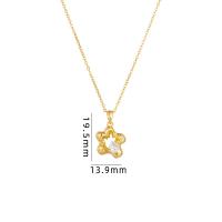 Cubic Zircon Micro Pave Brass Necklace with 304 Stainless Steel with 5CM extender chain Star plated micro pave cubic zirconia & for woman Length Approx 40 cm Sold By PC