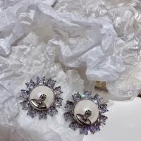 Zinklegierung Ohrstecker, mit Kunststoff Perlen, Modeschmuck & verschiedene Stile für Wahl & Micro pave Zirkonia, frei von Nickel, Blei & Kadmium, verkauft von Paar