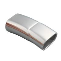 Edelstahl Magnetverschluss, 304 Edelstahl, DIY, originale Farbe, 27.50x13.50mm, Bohrung:ca. 12x6.5mm, 10PCs/Menge, verkauft von Menge