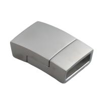 Fecho magnético de aço inoxidável, Aço inoxidável 304, DIY, cor original, 20x12mm, Buraco:Aprox 10x3.5mm, 10PCs/Lot, vendido por Lot