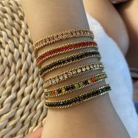 Acier inoxydable 304 bracelet, avec 5cm chaînes de rallonge, bijoux de mode & pour femme & avec strass, plus de couleurs à choisir, Longueur:Environ 18 cm, Vendu par PC