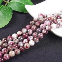 Gemstone Jewelry Beads, Plum Blossom Tourmaline, Round, polished, DIY & different size for choice, mixed colors, Sold By Strand