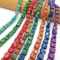Gemstone Jewelry Beads, Impression Jasper,  Square, polished, DIY, more colors for choice, 10x10mm, Approx 38PCs/Strand, Sold By Strand