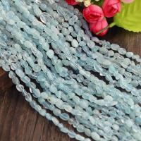 Gemstone Jewelry Beads, Aquamarine, Nuggets, polished, DIY & different size for choice, sea blue, Sold Per Approx 40 cm Strand