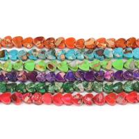 Koraliki z kameniem szlachetnym, Jaspis impresyjny, Serce, obyty, DIY, dostępnych więcej kolorów, 6x6mm, sprzedawane na około 38 cm Strand
