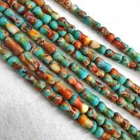 Perles bijoux en pierres gemmes, Jaspe d'impression, poli, DIY, couleurs mélangées, 5x12mm, Vendu par Environ 38 cm brin